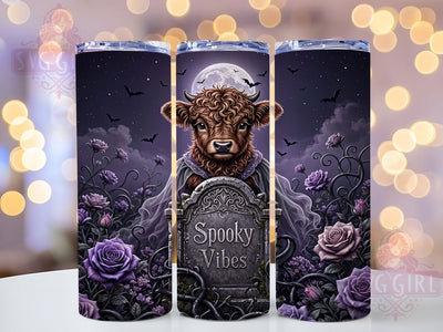 Gothic Highland Calf 20oz Tumbler, Highland Calf, Gothic Design, Dark Aesthetic, Rustic Farmhouse, Whimsical Gothic, 20oz Wrap, Sublimation Tumbler Sublimation SvggirlplusArt 