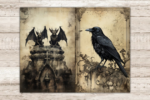 Gothic Junk Journal Pages | Vintage Digital Collage Sheet SVG GlamArtZhanna 