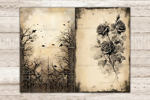 Gothic Junk Journal Pages | Vintage Digital Collage Sheet SVG GlamArtZhanna 