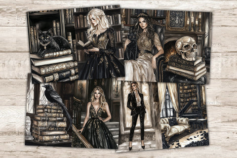 Gothic Library Junk Journal Kit | Dark Academia Halloween SVG GlamArtZhanna 