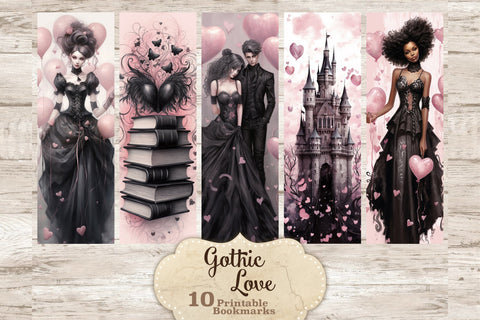 Gothic Love Bookmarks | Romantic Printable SVG GlamArtZhanna 