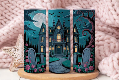 Gothic Mansion Halloween 20oz Tumbler Sublimation DesignSVG 