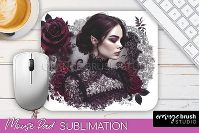 Gothic Mouse Pad PNG - Dark Academia Mousepad Sublimation Sublimation OrangeBrushStudio 