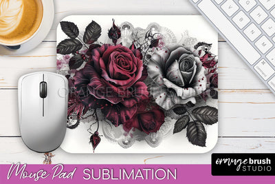 Gothic Mouse Pad PNG - Dark Academia Mousepad Sublimation Sublimation OrangeBrushStudio 