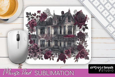 Gothic Mouse Pad PNG - Dark Academia Mousepad Sublimation Sublimation OrangeBrushStudio 