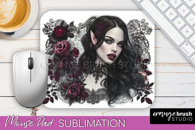 Gothic Mouse Pad PNG - Dark Academia Mousepad Sublimation Sublimation OrangeBrushStudio 