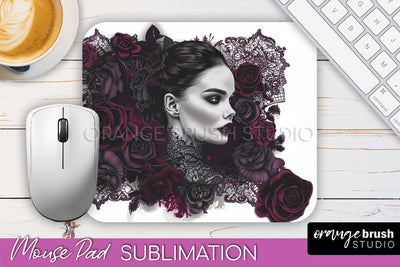 Gothic Mouse Pad PNG - Dark Academia Mousepad Sublimation Sublimation OrangeBrushStudio 