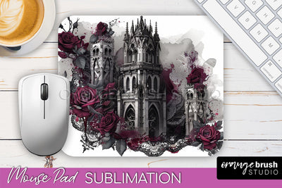 Gothic Mouse Pad PNG - Dark Academia Mousepad Sublimation Sublimation OrangeBrushStudio 