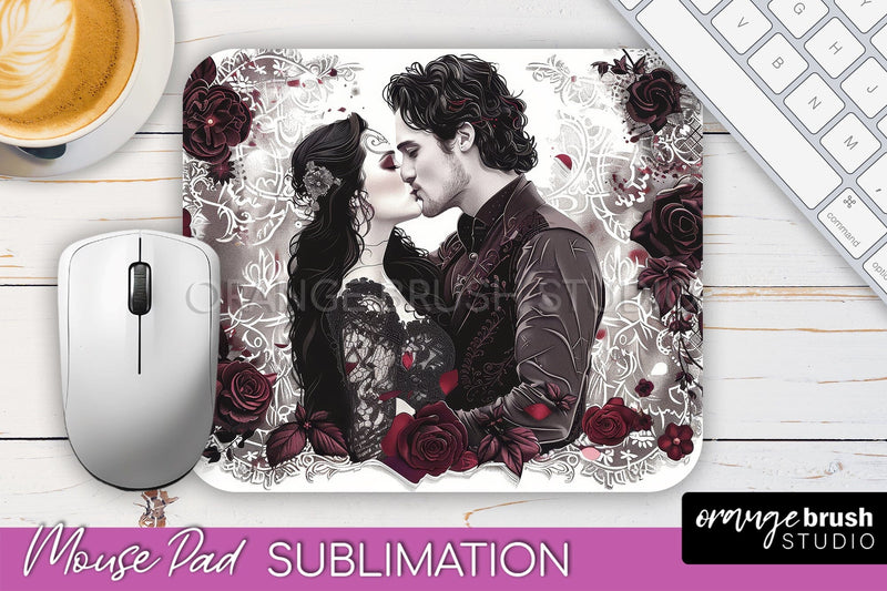 Gothic Mouse Pad PNG - Dark Academia Mousepad Sublimation Sublimation OrangeBrushStudio 