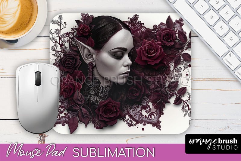 Gothic Mouse Pad PNG - Dark Academia Mousepad Sublimation Sublimation OrangeBrushStudio 