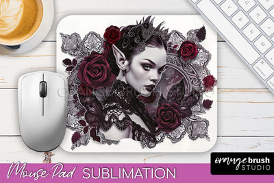 Gothic Mouse Pad PNG - Dark Academia Mousepad Sublimation Sublimation OrangeBrushStudio 