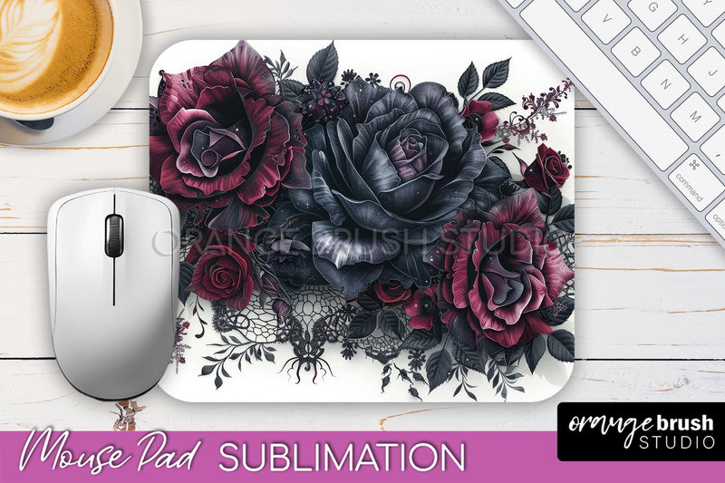 Gothic Mouse Pad PNG - Dark Academia Mousepad Sublimation Sublimation OrangeBrushStudio 