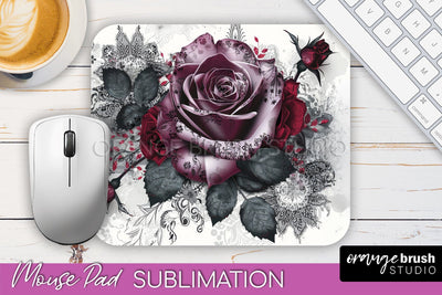 Gothic Mouse Pad PNG - Dark Academia Mousepad Sublimation Sublimation OrangeBrushStudio 