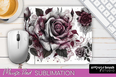 Gothic Mouse Pad PNG - Dark Academia Mousepad Sublimation Sublimation OrangeBrushStudio 