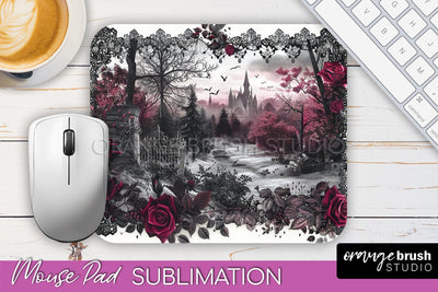 Gothic Mouse Pad PNG - Dark Academia Mousepad Sublimation Sublimation OrangeBrushStudio 