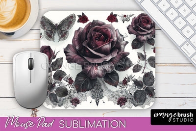 Gothic Mouse Pad PNG - Dark Academia Mousepad Sublimation Sublimation OrangeBrushStudio 