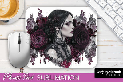 Gothic Mouse Pad PNG - Dark Academia Mousepad Sublimation Sublimation OrangeBrushStudio 
