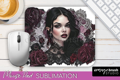 Gothic Mouse Pad PNG - Dark Academia Mousepad Sublimation Sublimation OrangeBrushStudio 
