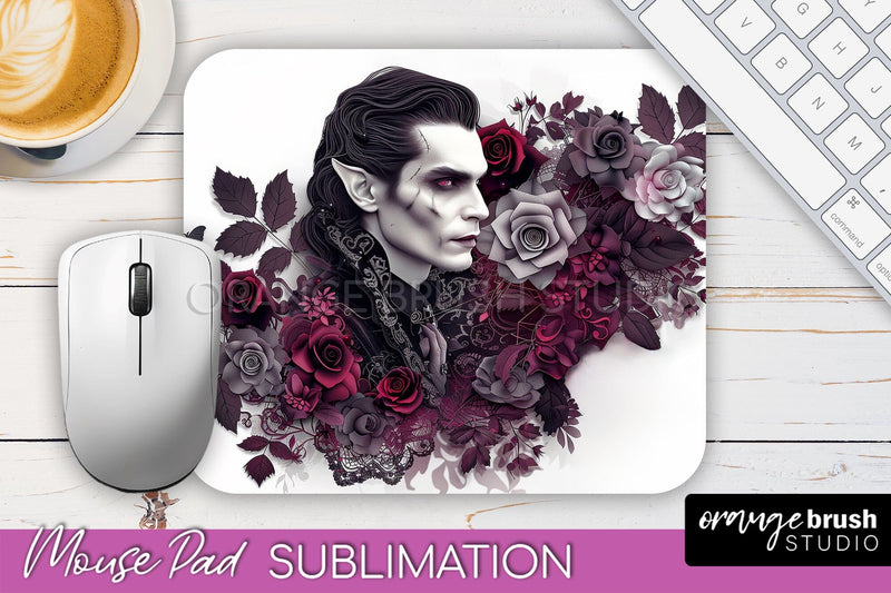 Gothic Mouse Pad PNG - Dark Academia Mousepad Sublimation Sublimation OrangeBrushStudio 