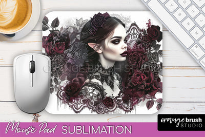 Gothic Mouse Pad PNG - Dark Academia Mousepad Sublimation Sublimation OrangeBrushStudio 