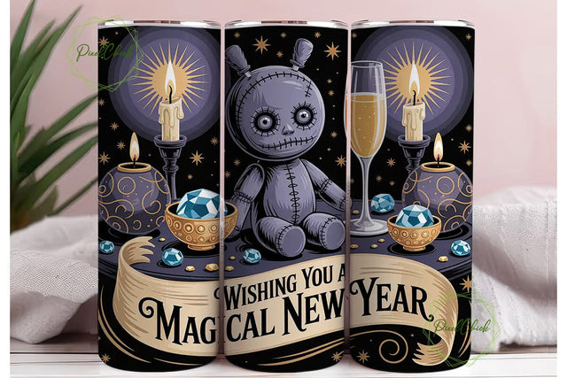 Gothic New Year 20oz Tumbler Wrap Sublimation PixelChick 