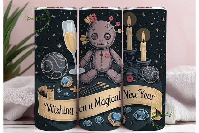 Gothic New Year 20oz Tumbler Wrap Sublimation PixelChick 