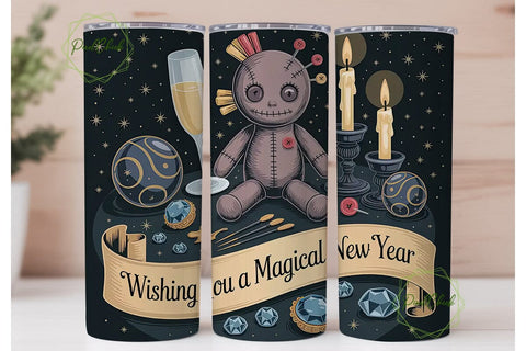 Gothic New Year 20oz Tumbler Wrap Sublimation PixelChick 