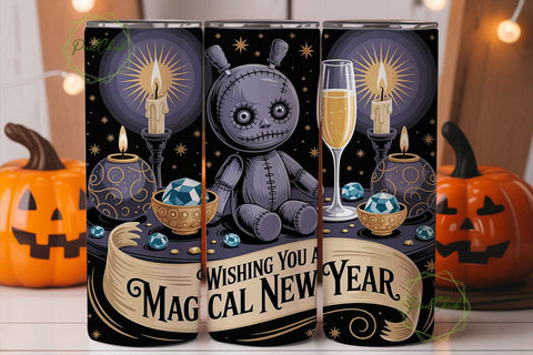 Gothic New Year 20oz Tumbler Wrap Sublimation PixelChick 