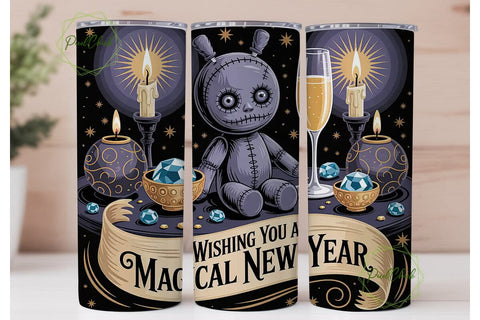 Gothic New Year 20oz Tumbler Wrap Sublimation PixelChick 