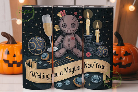 Gothic New Year 20oz Tumbler Wrap Sublimation PixelChick 