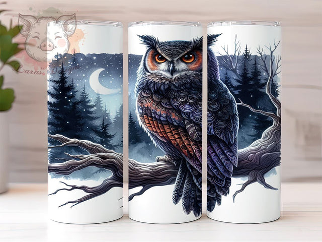 Gothic Owl in Forest 20oz Tumbler Png, Straight & Tapered Tumbler Png, Owl Tumbler Png, Digital Download PNG Sublimation Lara' s Designs 