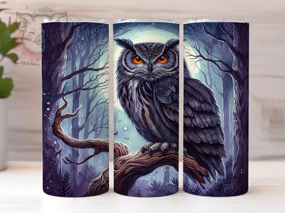 Gothic Owl in Forest 20oz Tumbler Png, Straight & Tapered Tumbler Png, Owl Tumbler Png, Digital Download PNG Sublimation Lara' s Designs 