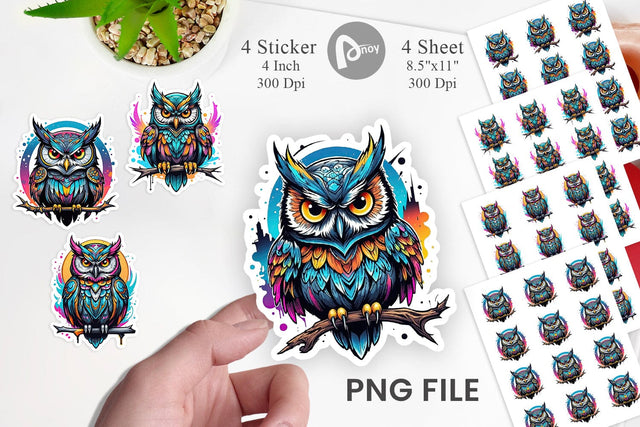 Gothic Owl Sticker Sublimation artnoy 
