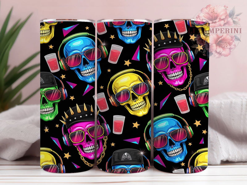 Gothic Party Skull Tumbler, Party Theme, Dark Romance, Edgy Style, Detailed Skull Pattern, Alternative Valentine, 20Oz Tumbler, Sublimation Wrap Sublimation Li Zamperini 