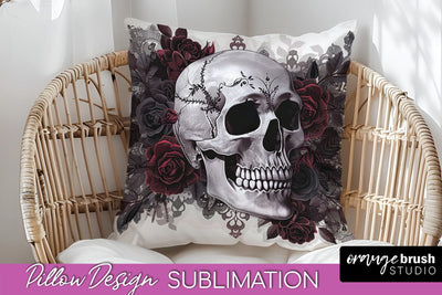 Gothic Pillow Sublimation - Dark Academia Pillow Cover PNG Sublimation OrangeBrushStudio 