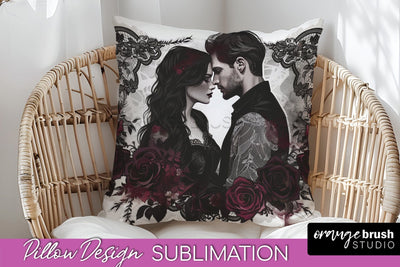 Gothic Pillow Sublimation - Dark Academia Pillow Cover PNG Sublimation OrangeBrushStudio 