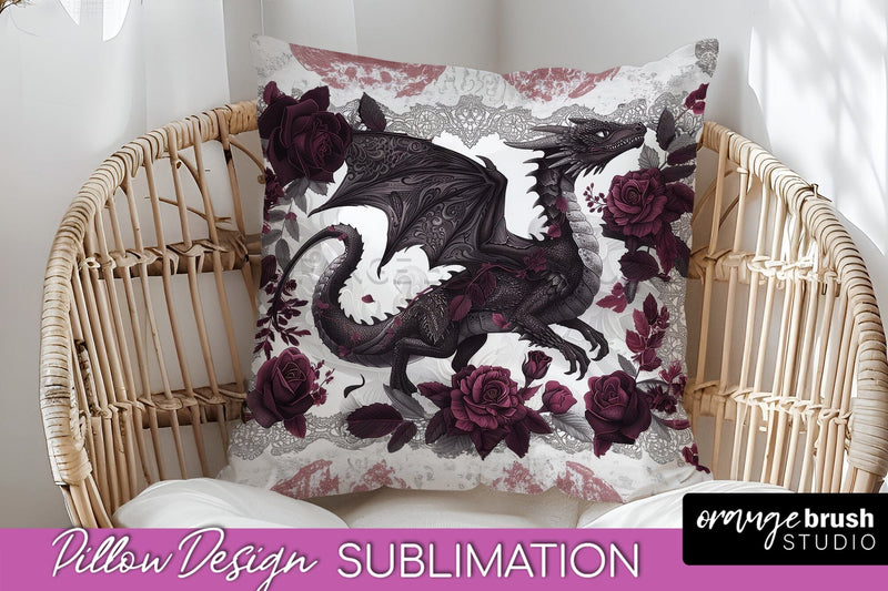 Gothic Pillow Sublimation - Dark Academia Pillow Cover PNG Sublimation OrangeBrushStudio 