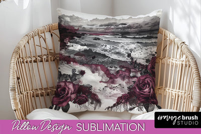 Gothic Pillow Sublimation - Dark Academia Pillow Cover PNG Sublimation OrangeBrushStudio 