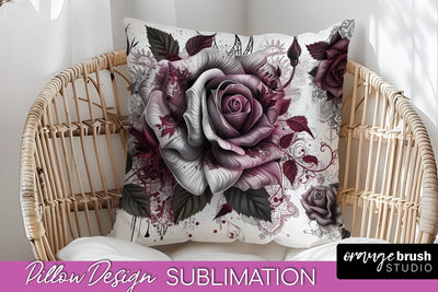 Gothic Pillow Sublimation - Dark Academia Pillow Cover PNG Sublimation OrangeBrushStudio 