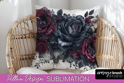 Gothic Pillow Sublimation - Dark Academia Pillow Cover PNG Sublimation OrangeBrushStudio 