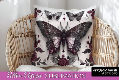 Gothic Pillow Sublimation - Dark Academia Pillow Cover PNG Sublimation OrangeBrushStudio 