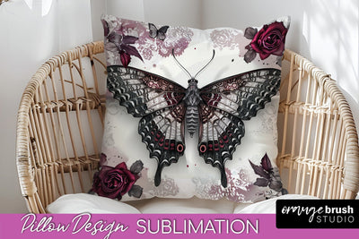 Gothic Pillow Sublimation - Dark Academia Pillow Cover PNG Sublimation OrangeBrushStudio 