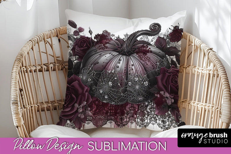 Gothic Pillow Sublimation - Dark Academia Pillow Cover PNG Sublimation OrangeBrushStudio 