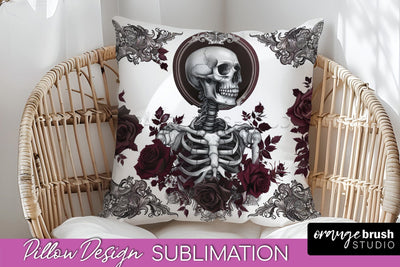 Gothic Pillow Sublimation - Dark Academia Pillow Cover PNG Sublimation OrangeBrushStudio 