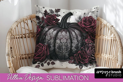 Gothic Pillow Sublimation - Dark Academia Pillow Cover PNG Sublimation OrangeBrushStudio 