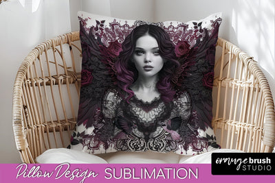 Gothic Pillow Sublimation - Dark Academia Pillow Cover PNG Sublimation OrangeBrushStudio 
