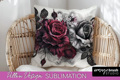 Gothic Pillow Sublimation - Dark Academia Pillow Cover PNG Sublimation OrangeBrushStudio 