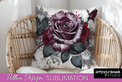 Gothic Pillow Sublimation - Dark Academia Pillow Cover PNG Sublimation OrangeBrushStudio 