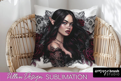 Gothic Pillow Sublimation - Dark Academia Pillow Cover PNG Sublimation OrangeBrushStudio 