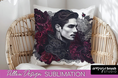 Gothic Pillow Sublimation - Dark Academia Pillow Cover PNG Sublimation OrangeBrushStudio 